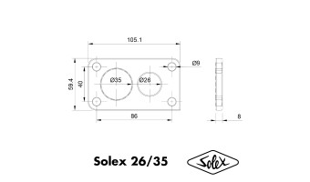 SOLEX 26-35 CSIC et SCIC - Kit cale thermique pour carburateur