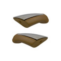 BMW - E9 - Paire de fixations d'accoudoir beige avec caches chromés - Finition complète