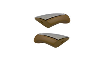 BMW - E3 - Paire de fixations d'accoudoir beige avec caches chromés - Finition complète