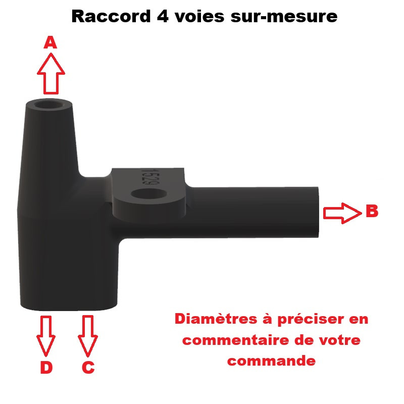 Citroën - Xantia - Raccord 4 voies sur-mesure - Finition brute