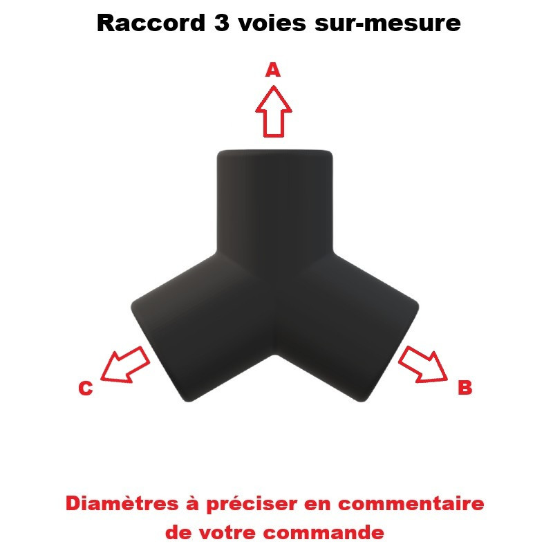 Citroën - Xantia - Raccord 3 voies sur-mesure - Finition brute