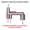 Citroën - Xantia - Raccord 4 voies avec coude sur-mesure - Finition brute