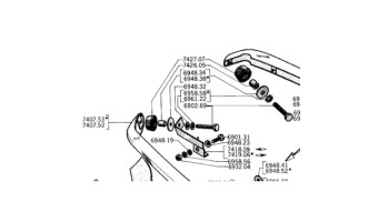 Peugeot - 404 - Kit de 4 silentblocs liaison pare-chocs / aile - 7427.07 - Finition brute