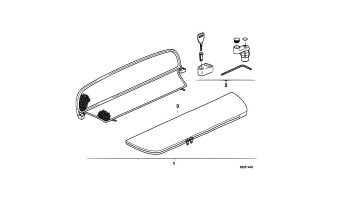 BMW - Z3 phase 1 - Paire de supports fixation filet anti-remous - 82199405889 - Finition brute