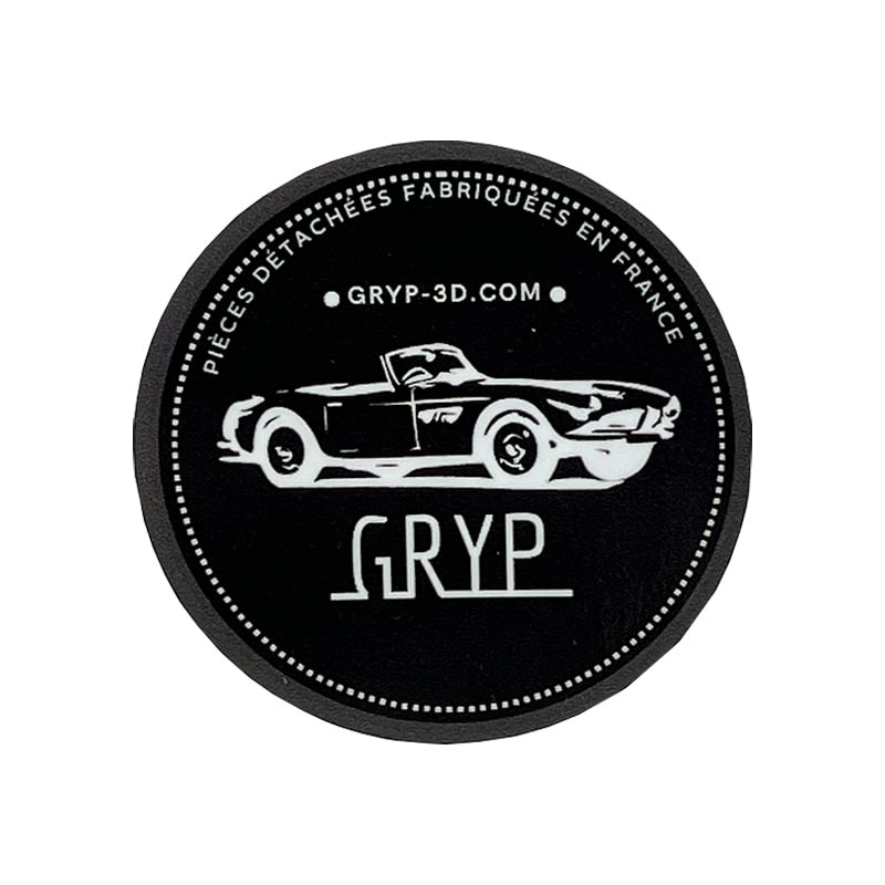 Sticker Autocollant Doming Gryp 3D Noir et Blanc
